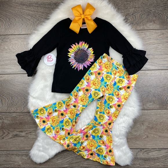 Other - Girl Boutique Tie Dye Sunflower Outfit Set